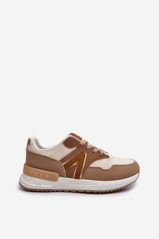 Sneakers modelio batai iš dirbtinės odos rudos spalvos Vinelli