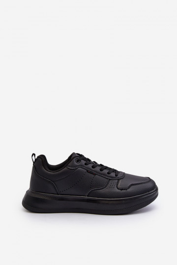Sneakers modelio batai su platforma iš dirbtinės odos juodos spalvos Uziran 2