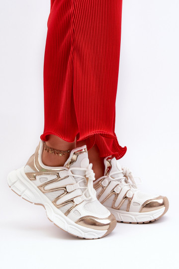 Sneakers modelio batai Baltos-aukso spalvos Ahmani 2