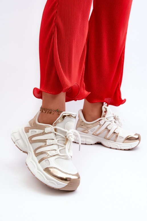 Sneakers modelio batai Baltos-aukso spalvos Ahmani