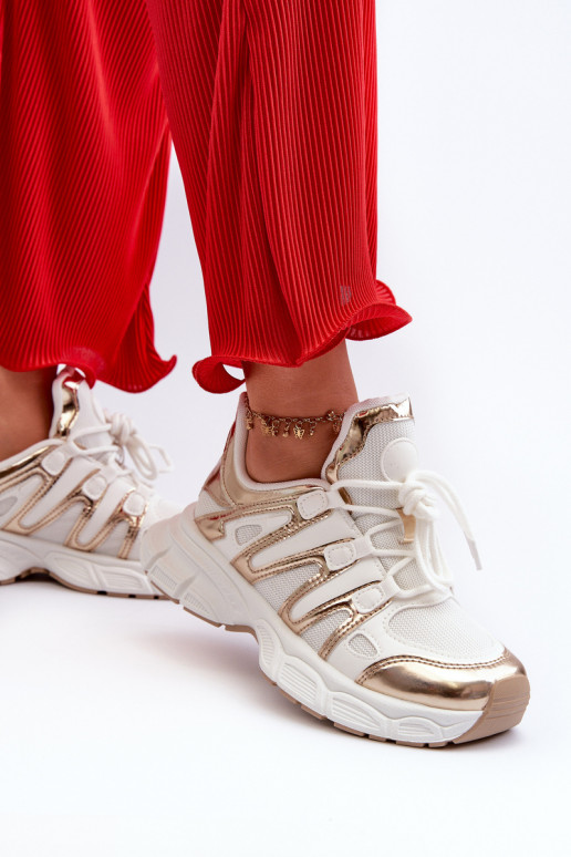 Sneakers modelio batai Baltos-aukso spalvos Ahmani