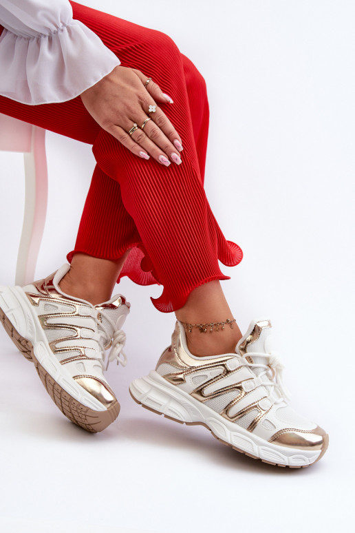 Sneakers modelio batai Baltos-aukso spalvos Ahmani