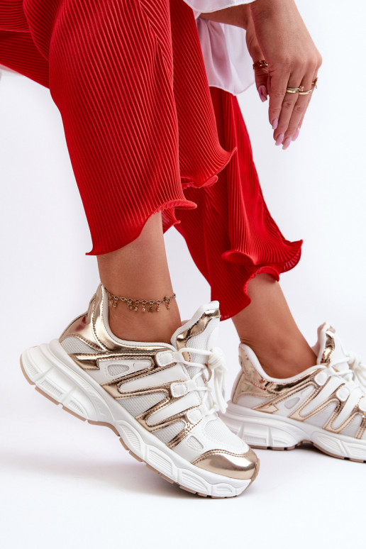 Sneakers modelio batai Baltos-aukso spalvos Ahmani
