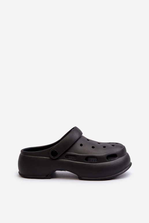  Moteriškos šlepetės su madingais masyviais padais Juodos spalvos Danollia