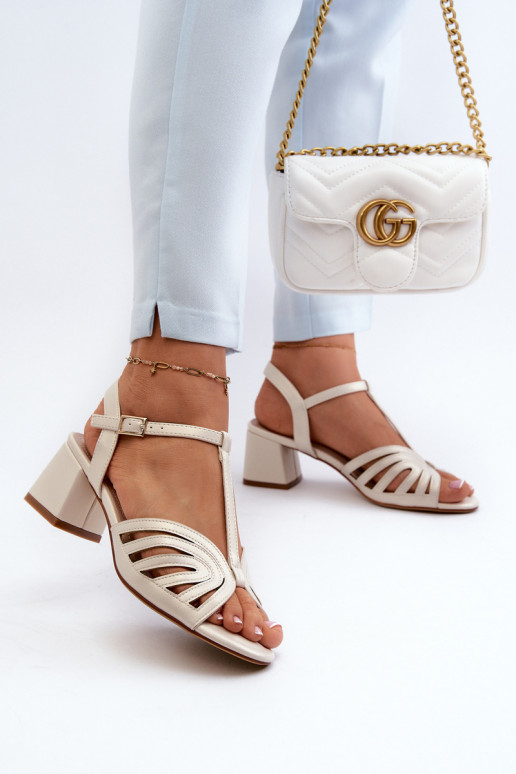  Elegantiškos aukštakulnės basutės Sergio Leone SK880 perlamutriniai