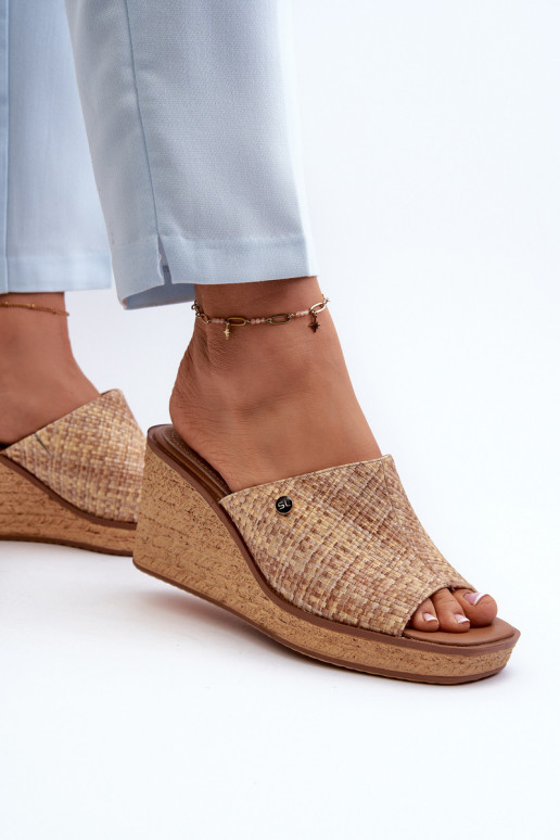 Moteriškos šlepetės  Sergio Leone KL213 smėlio spalvos