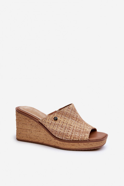 Moteriškos šlepetės  Sergio Leone KL213 smėlio spalvos