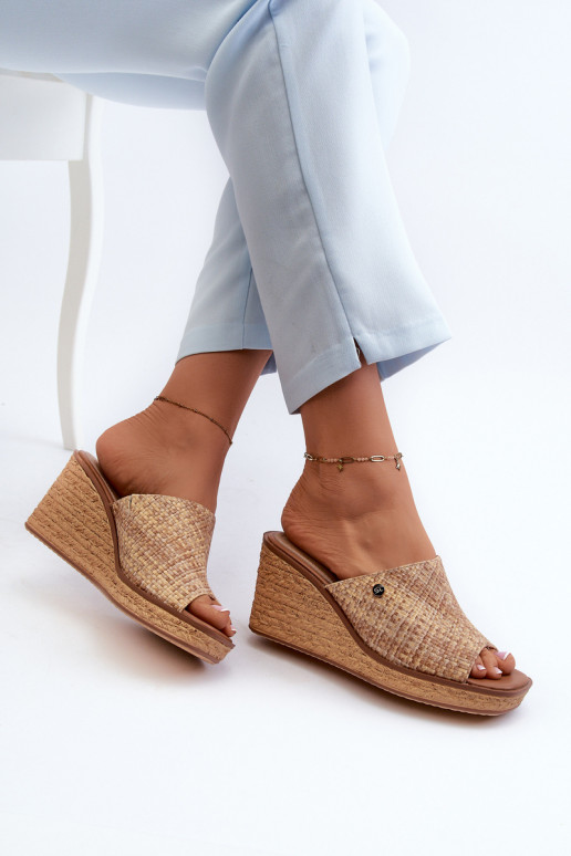 Moteriškos šlepetės  Sergio Leone KL213 smėlio spalvos