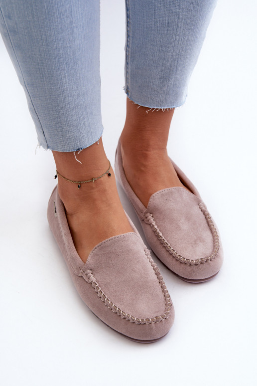 moteriški mokasinai Z iš eko zomšosu Violetinės spalvos Amrutia