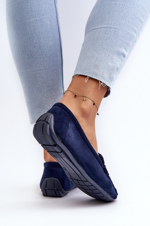   Zomšiniai mokasinai tamsiai mėlynos spalvos Rabell