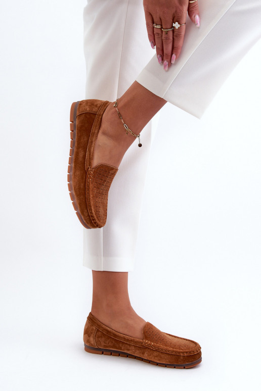 Zomšiniai mokasinai  rudos spalvos S.Barski LR755