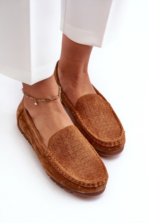 Zomšiniai mokasinai  rudos spalvos S.Barski LR755