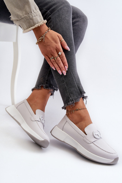   Moteriški mokasinai paaukšintu padu pilkos spalvos S.Barski LR490