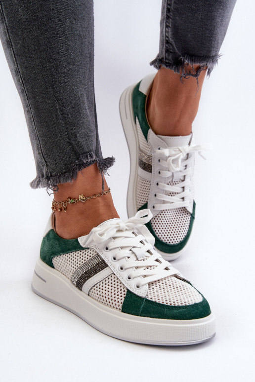 Sneakers modelio batai D&A LR110 žalios-baltos spalvos