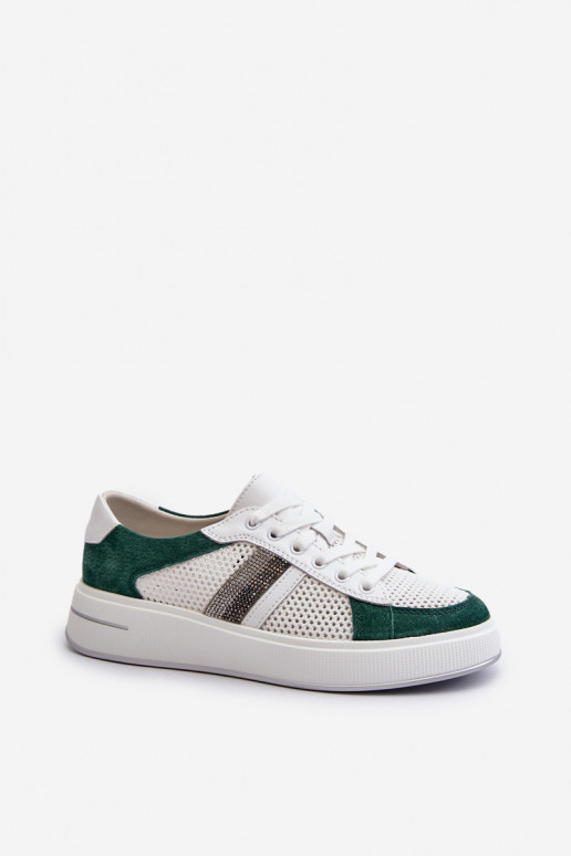 Sneakers modelio batai D&A LR110 žalios-baltos spalvos