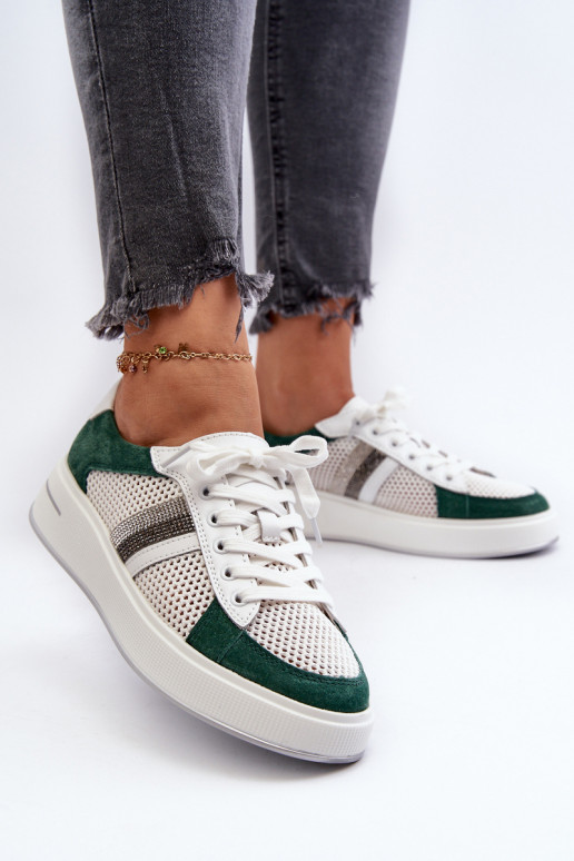 Sneakers modelio batai D&A LR110 žalios-baltos spalvos