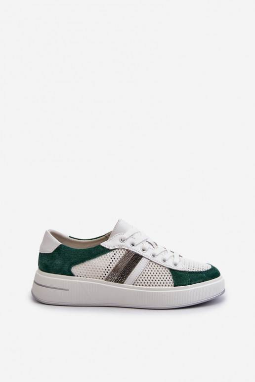 Sneakers modelio batai D&A LR110 žalios-baltos spalvos