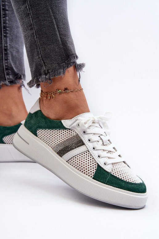 Sneakers modelio batai D&A LR110 žalios-baltos spalvos