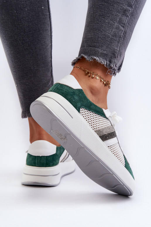 Sneakers modelio batai D&A LR110 žalios-baltos spalvos