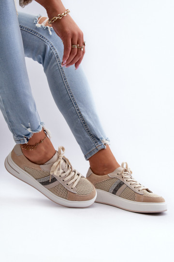 Sneakers modelio batai D&A LR110 smėlio spalvos 2