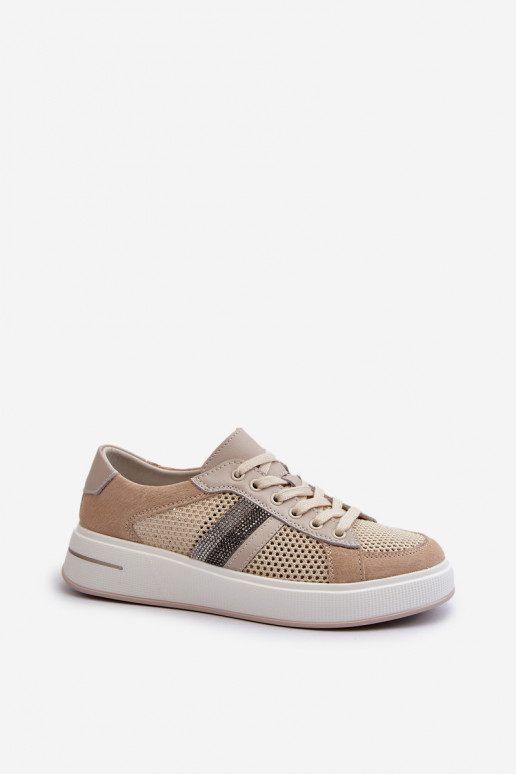Sneakers modelio batai D&A LR110 smėlio spalvos