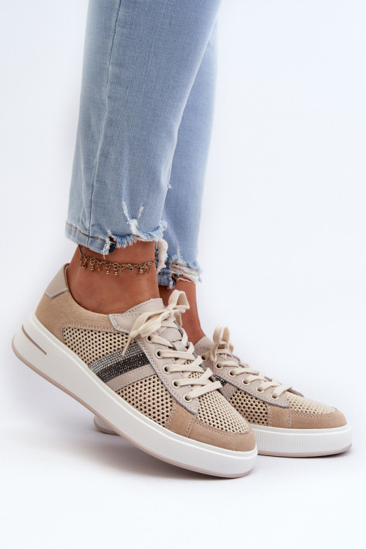 Sneakers modelio batai D&A LR110 smėlio spalvos