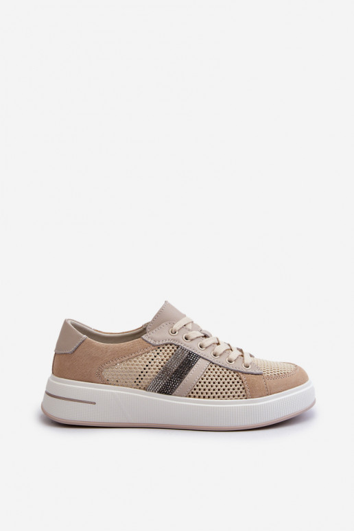 Sneakers modelio batai D&A LR110 smėlio spalvos