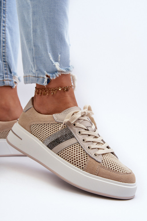 Sneakers modelio batai D&A LR110 smėlio spalvos