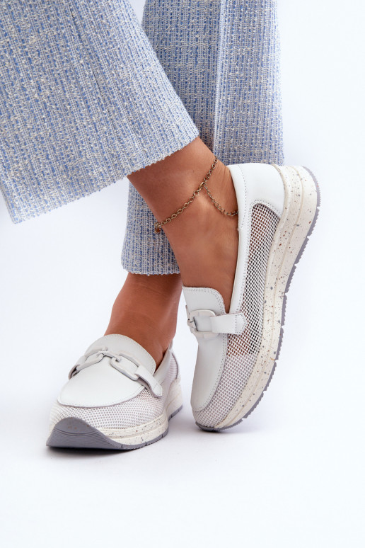    Mokasinai D&A TW210 baltos spalvos