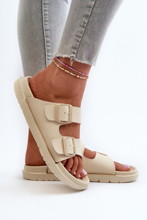 Lengvos šlepetės  su sagtimis Big Star NN274A752 smėlio spalvos