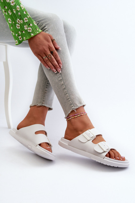 Lengvos šlepetės  su sagtimis Big Star NN274A751 baltos spalvos