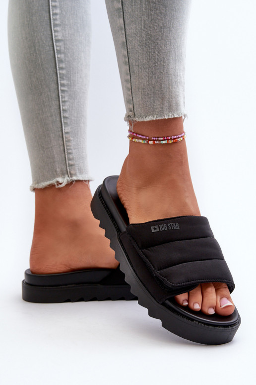  Šlepetės su platforma Big Star NN274772 Juodos spalvos