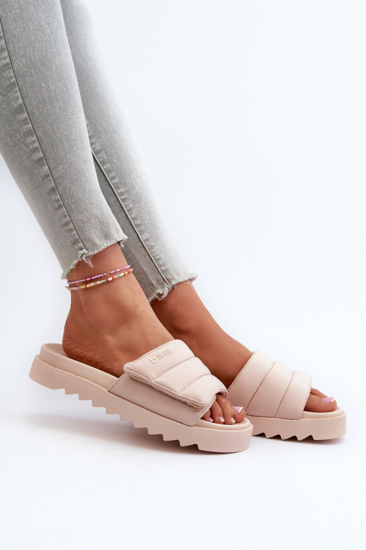  Šlepetės su platforma Big Star NN274773 smėlio spalvos