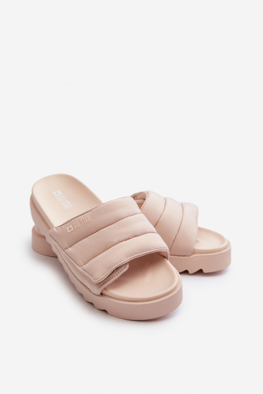  Šlepetės su platforma Big Star NN274773 smėlio spalvos