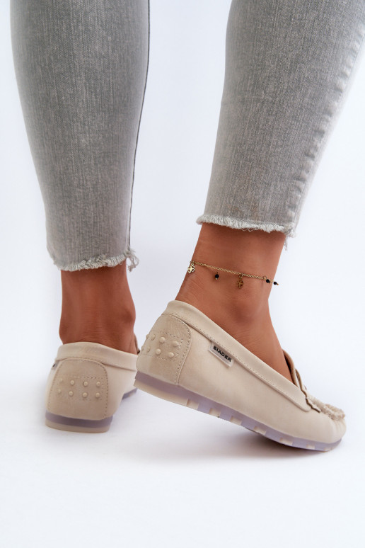 moteriški mokasinai iš eko odos dramblio kaulo spalvos Celoria