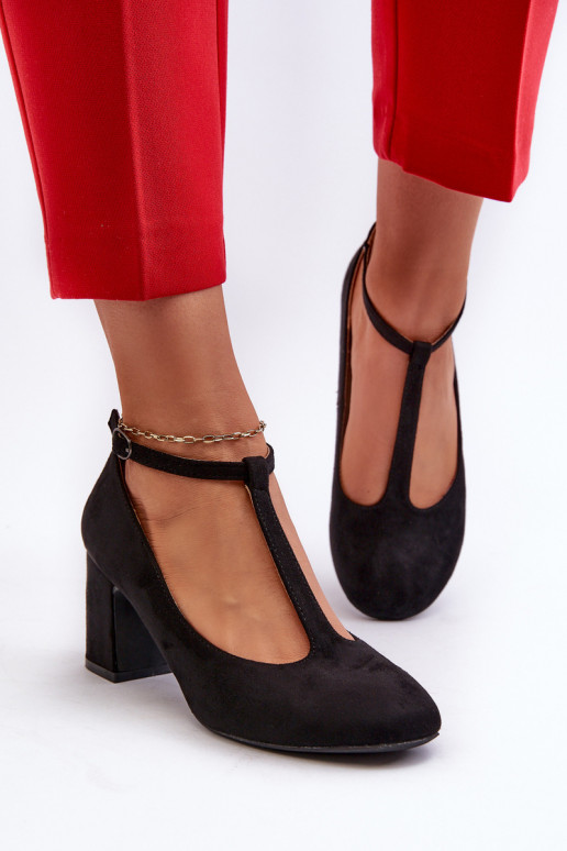 Juodi Raniyah Eco Suede kulnų siurbliai