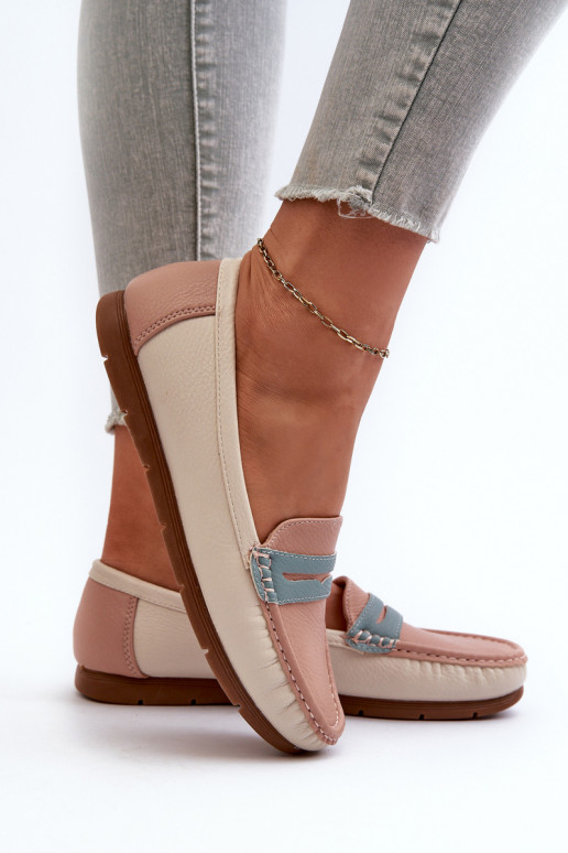 moteriški mokasinai iš eko odos rožinės spalvos Vikitara