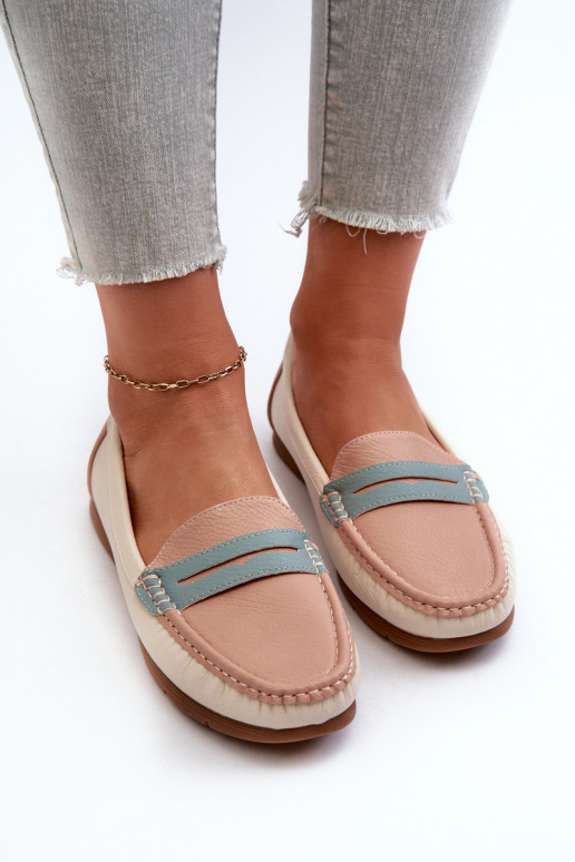 moteriški mokasinai iš eko odos rožinės spalvos Vikitara