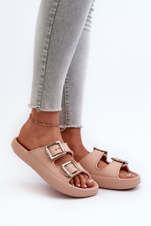  Moteriškos šlepetės  LL285087 smėlio spalvos