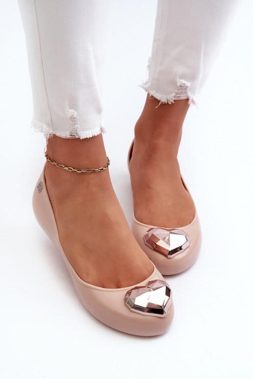 Balerinos su širdelėmis  NN285010 Nude   Balerinos su širdelėmis  NN285010 Nude