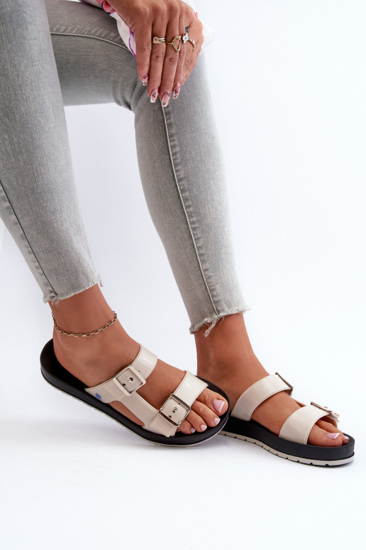 Moteriškos šlepetės   LL285072 dramblio kaulo spalvos