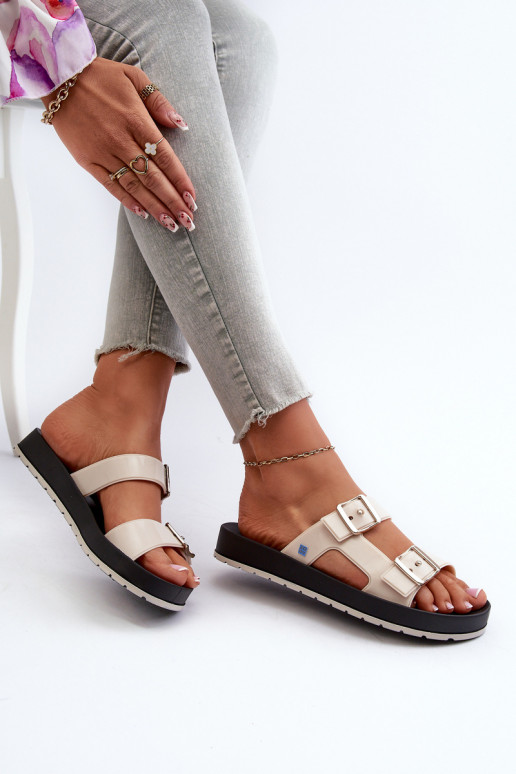 Moteriškos šlepetės   LL285072 dramblio kaulo spalvos