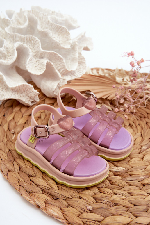 Vaikiškos basutės su lipniais užsegimais  NN385020 Violetinės spalvos  Vaikiškos basutės su lipniais užsegimais  NN385020 Violetinės spalvos
