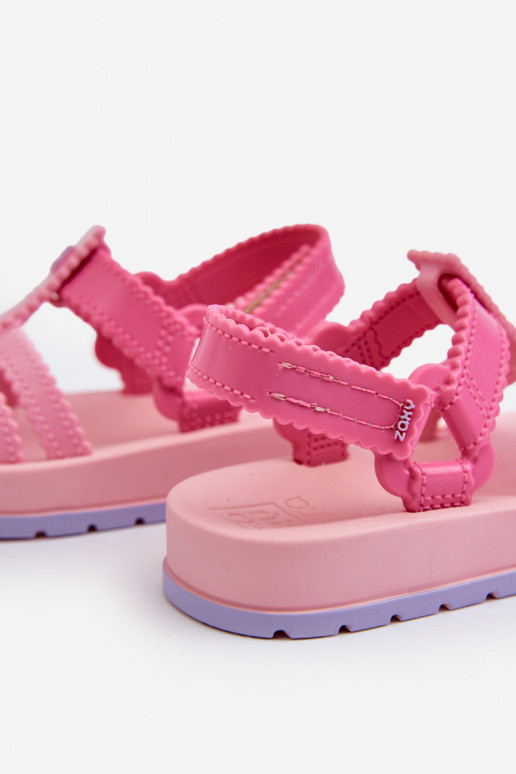 Vaikiški  sandalai su lipniais užsegimais  LL385027 rožinės spalvos Vaikiški  sandalai su lipniais užsegimais  LL385027 rožinės spalvos