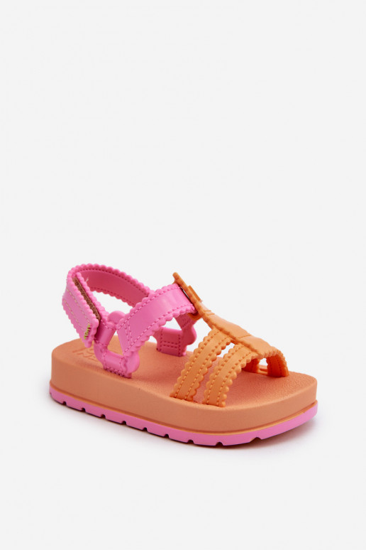 Vaikiški  sandalai su lipniais užsegimais  LL385026 oranžinės spalvos Vaikiški  sandalai su lipniais užsegimais  LL385026 oranžinės spalvos