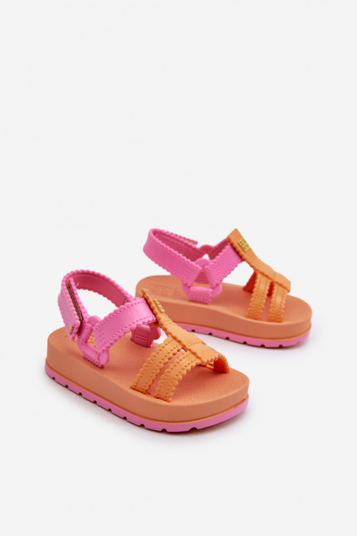 Vaikiški  sandalai su lipniais užsegimais  LL385026 oranžinės spalvos Vaikiški  sandalai su lipniais užsegimais  LL385026 oranžinės spalvos