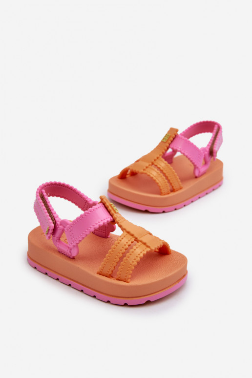 Vaikiški  sandalai su lipniais užsegimais  LL385026 oranžinės spalvos Vaikiški  sandalai su lipniais užsegimais  LL385026 oranžinės spalvos