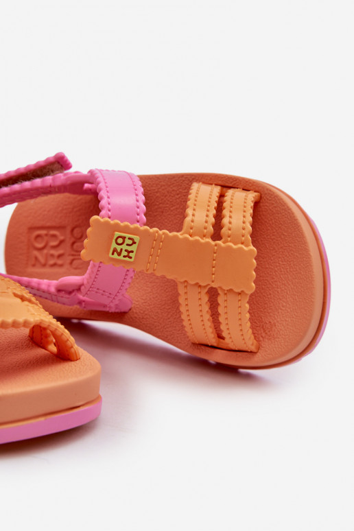 Vaikiški  sandalai su lipniais užsegimais  LL385026 oranžinės spalvos Vaikiški  sandalai su lipniais užsegimais  LL385026 oranžinės spalvos