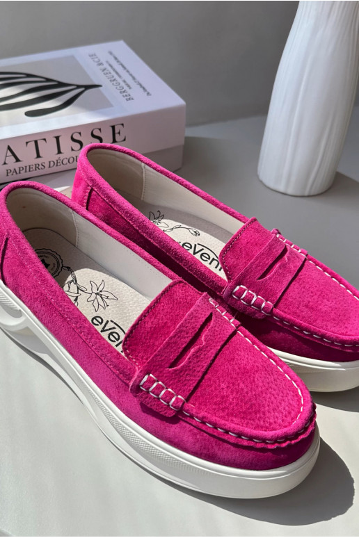 iš zomšos  Mokasinai rožinės spalvos Filidia