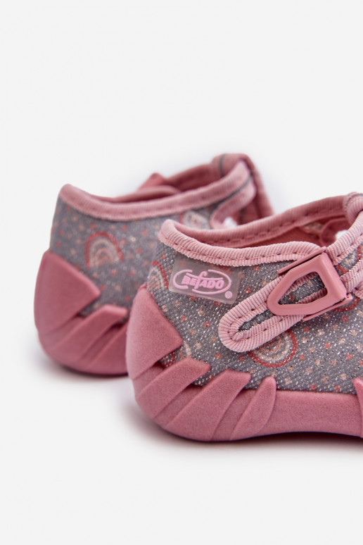 Patogios šlepetės Vaikiški BEFADO 110N490 pilka-rožinės spalvos